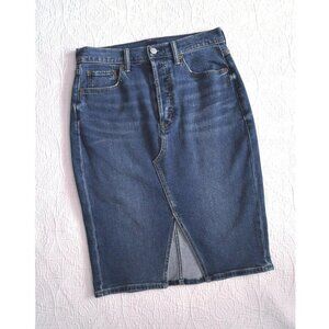 GAP Denim Pencil Skirt Front Slit Size 6